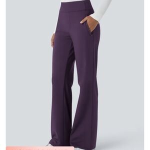HALARA Women's Wide-Leg Pants in Deep Plum